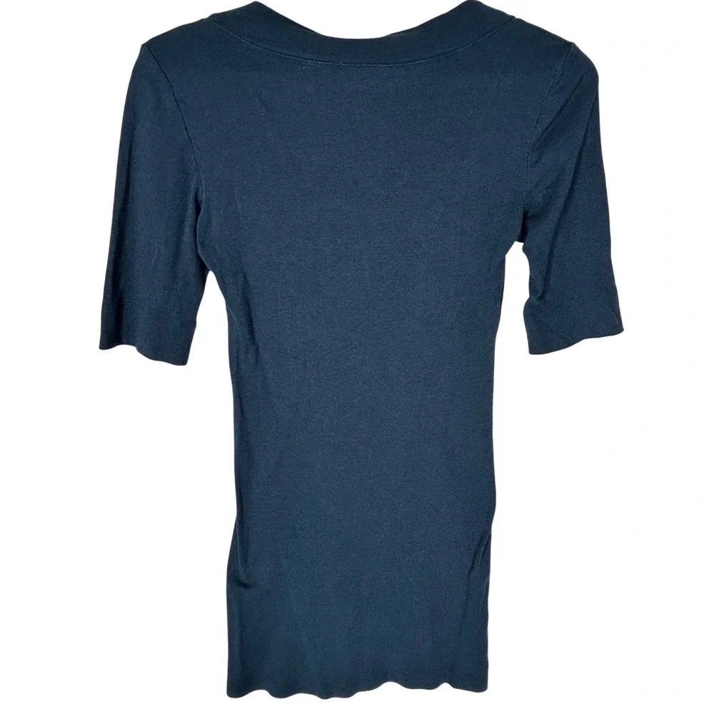 Express Navy Blue Sexy Vee Neck Long Tee Shirt Women's Size Medium - Picture 7 of 7
